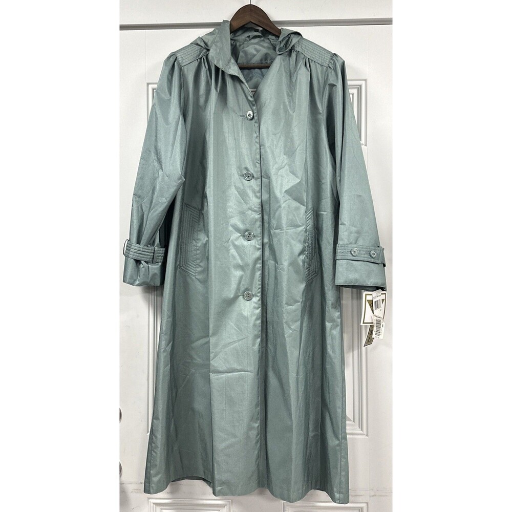 Chiango Fleet Street Womens 10P Blue Raincoat NWT All Weather Vintage